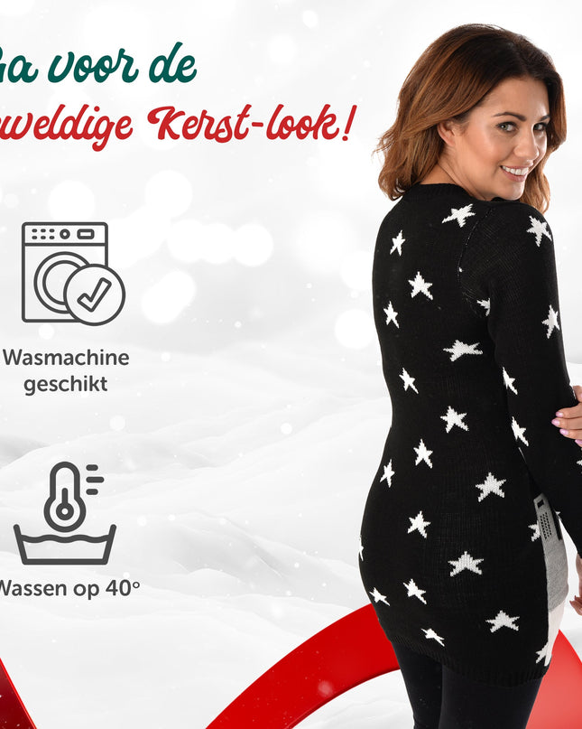 Weihnachtskleid Marius für Damen mit Weihnachtsmann-Motiv für die Nacht