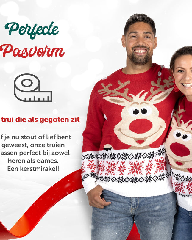 Weihnachtspullover mit Rentier-Motiv für Damen