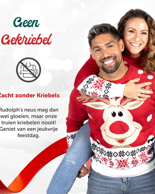 Weihnachtspullover mit Rentier-Motiv für Damen