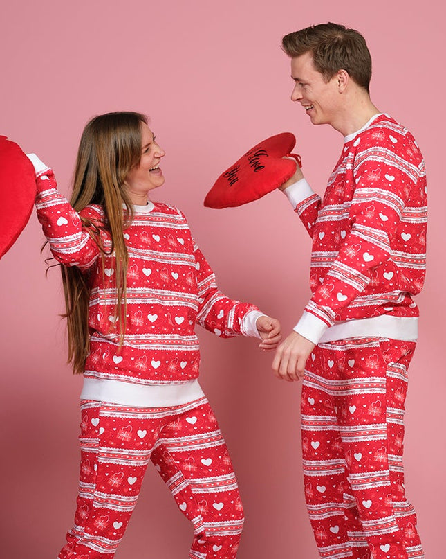 Rotes Valentinstag-Set für Damen-Weihnachtspyjamas