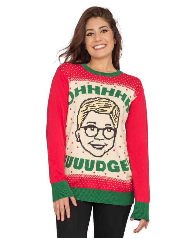 Ralphies hässlicher Weihnachtspullover für Damen: "OHHHH FOUUDGE!"