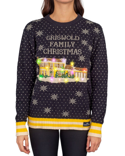 Women's Griswold Family Christmas Ugly Sweater with LED Lights