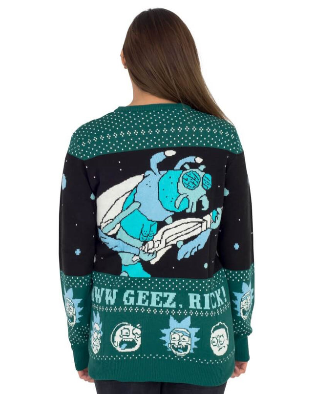 Rick-und-Morty-Pullover für Damen mit dem Aufdruck „Aww Geez, Rick“