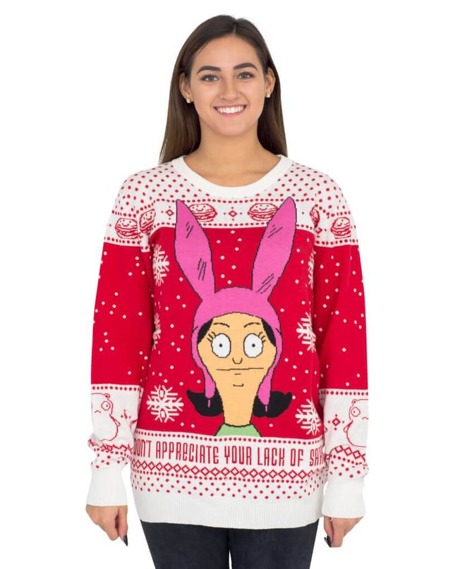 Bob's Burgers Louise Sarkasmus Hässlicher Weihnachtspullover für Damen