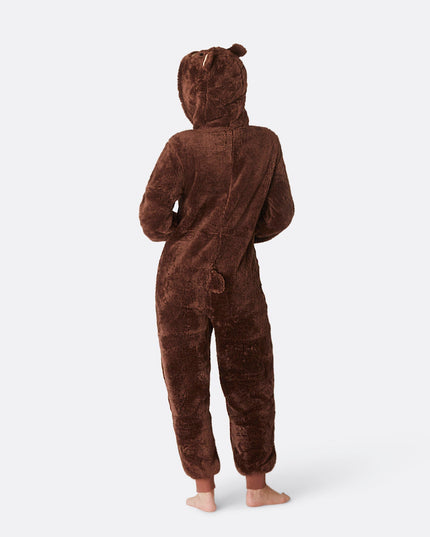 Brauner Teddybär-Einteiler für Damen