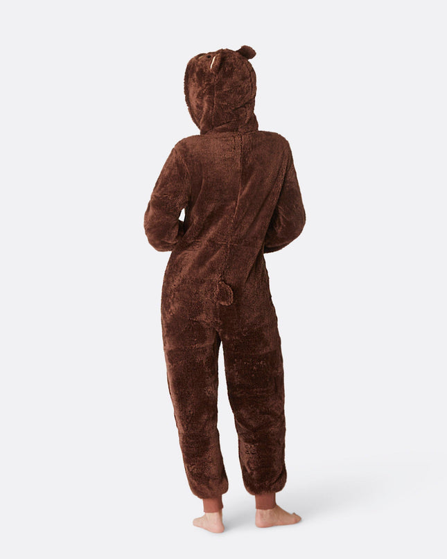 Brauner Teddybär-Einteiler für Damen