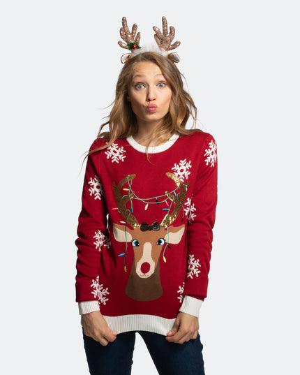 Women's Cute Reindeer Christmas Sweater
