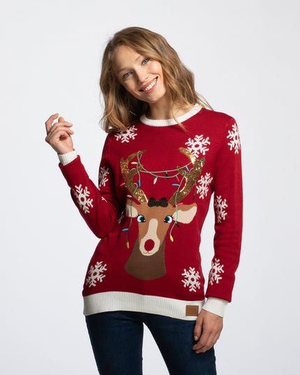 Women's Cute Reindeer Christmas Sweater