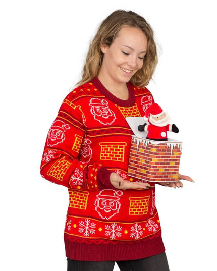 Women's Jack in the Box 3D Santa Ugly Christmas Sweater