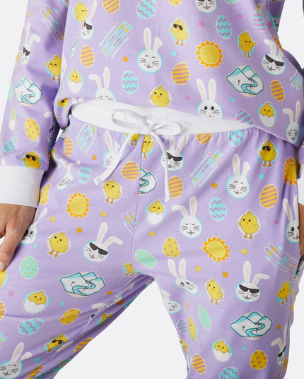 Lila Osterpyjama für Damen