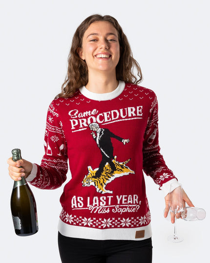 Roter Weihnachtspullover für Damen zum 90. Geburtstag