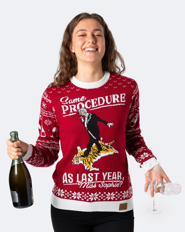 Roter Weihnachtspullover für Damen zum 90. Geburtstag