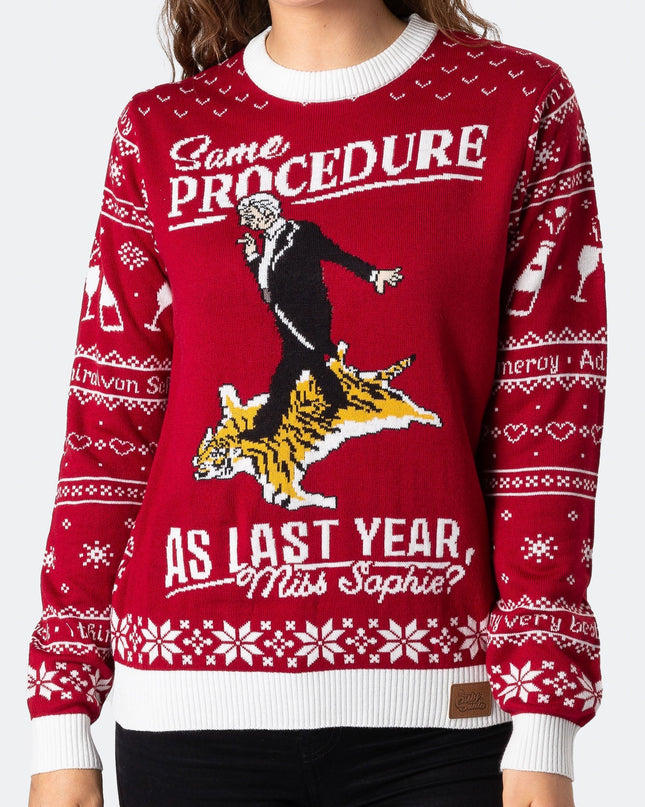 Roter Weihnachtspullover für Damen zum 90. Geburtstag