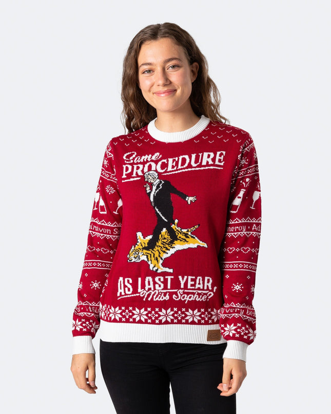 Roter Weihnachtspullover für Damen zum 90. Geburtstag