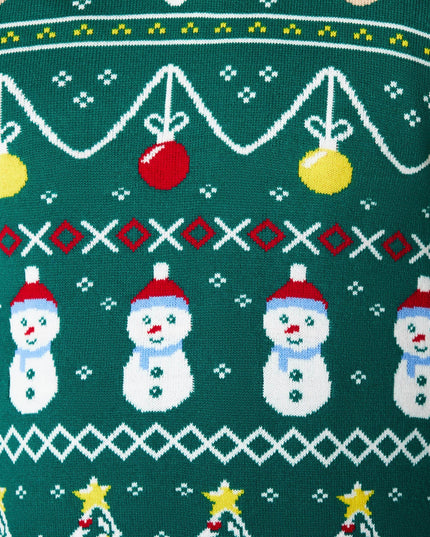 Women's Striped Green Christmas Sweater