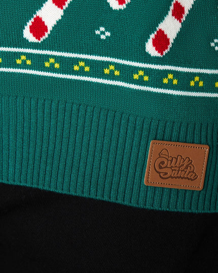Women's Striped Green Christmas Sweater