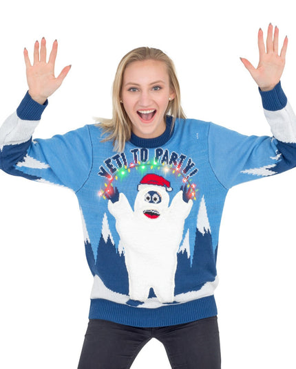 Women's Yeti to Party LED Light-Up Christmas Sweater