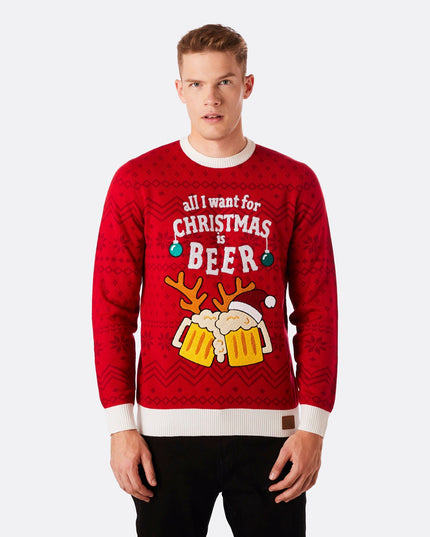 Weihnachtspullover mit Biermotiv für Herren