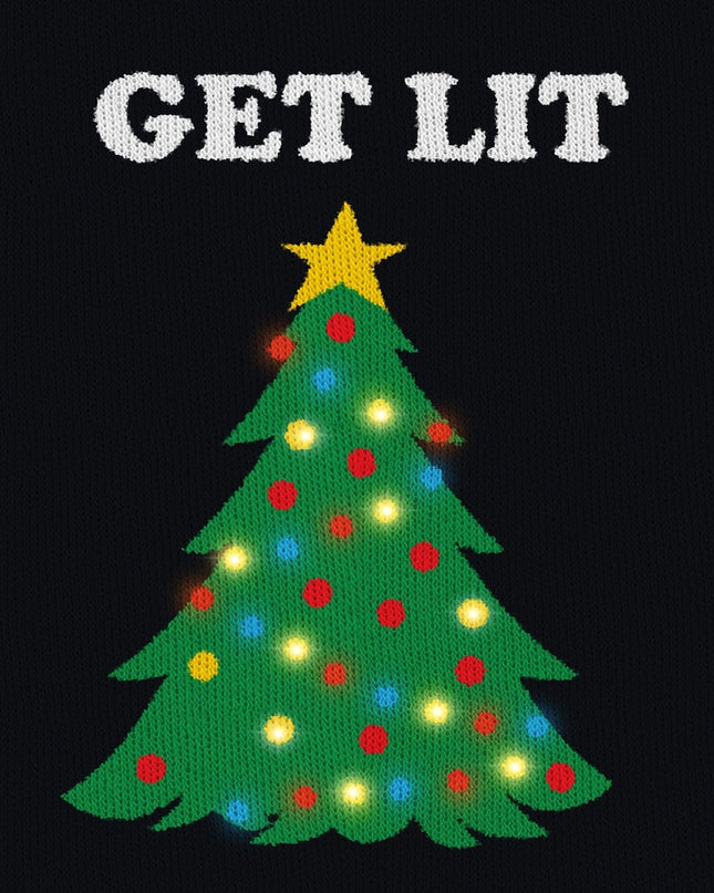 Men's Get Lit Light Up Big and Tall Ugly Christmas Sweater