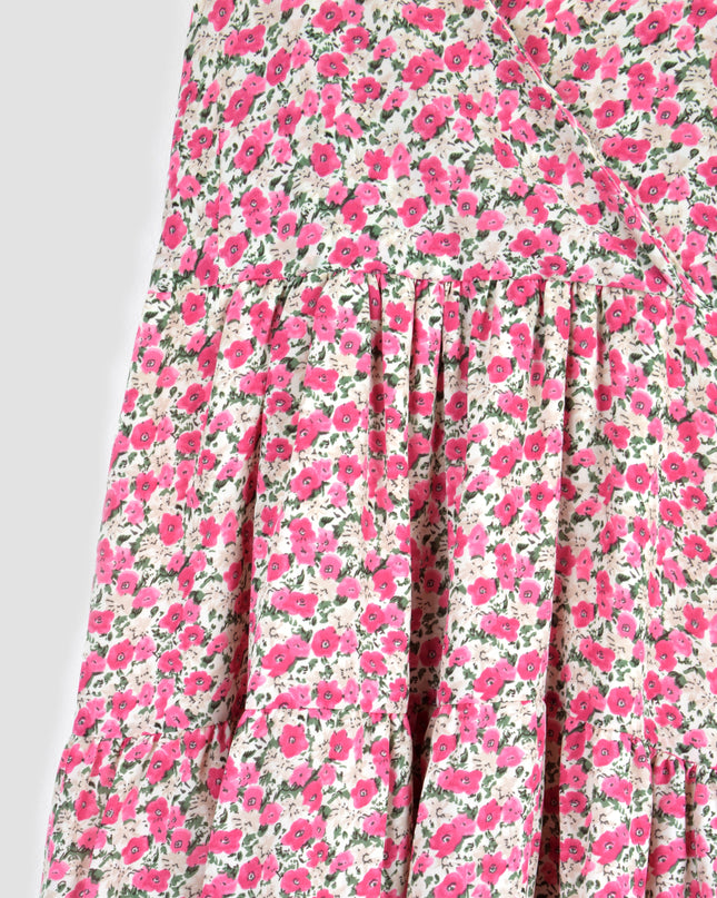 Sommerkleid - Rosa mit Blumenmuster