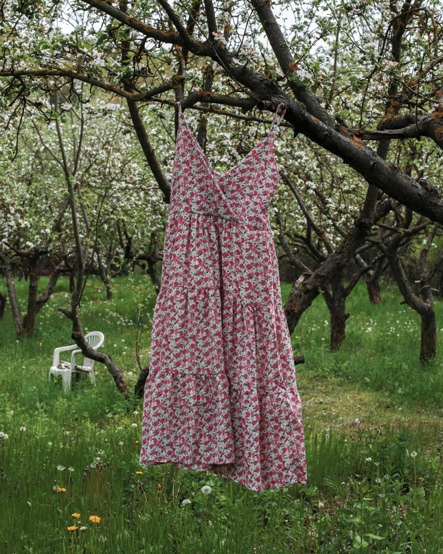 Sommerkleid - Rosa mit Blumenmuster
