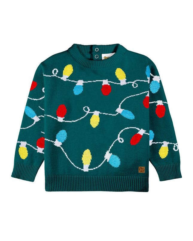 Baby Boy's Green Christmas Lights Sweater