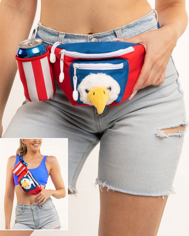 Bald Eagle Fanny Pack with Drink Holder