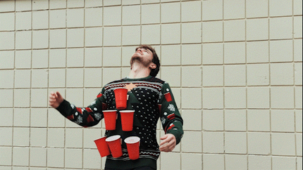 Beer Pong 3D Hässlicher Weihnachtspullover