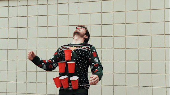 Beer Pong 3D Hässlicher Weihnachtspullover