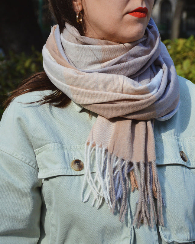 Karoschal | Beige-Grau | Accessoires für alle
