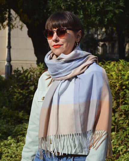 Karoschal | Beige-Grau | Accessoires für alle