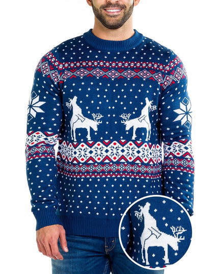 Men's Reindeer Climax Ugly Christmas Sweater
