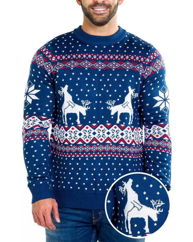 Men's Reindeer Climax Ugly Christmas Sweater