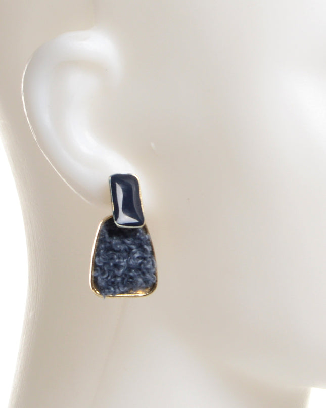 Flauschige Ohrringe – Blau für Weihnachten