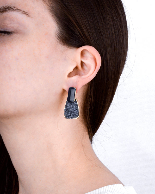 Flauschige Ohrringe – Blau für Weihnachten