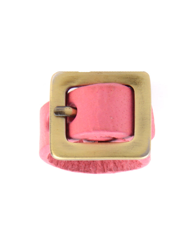 Pink Leather Ring