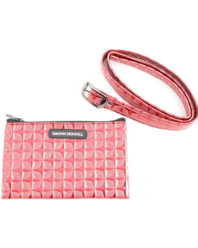 Pinkfarbene Gürteltasche mit geometrischem Muster | Trendige Accessoires für alle