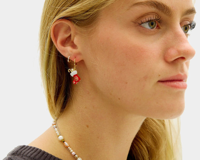 Weihnachtsohrringe - Strumpfdesign