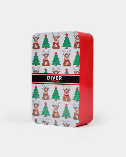 Weihnachtsboxershorts für Herren mit Rentieren und Weihnachtsbäumen