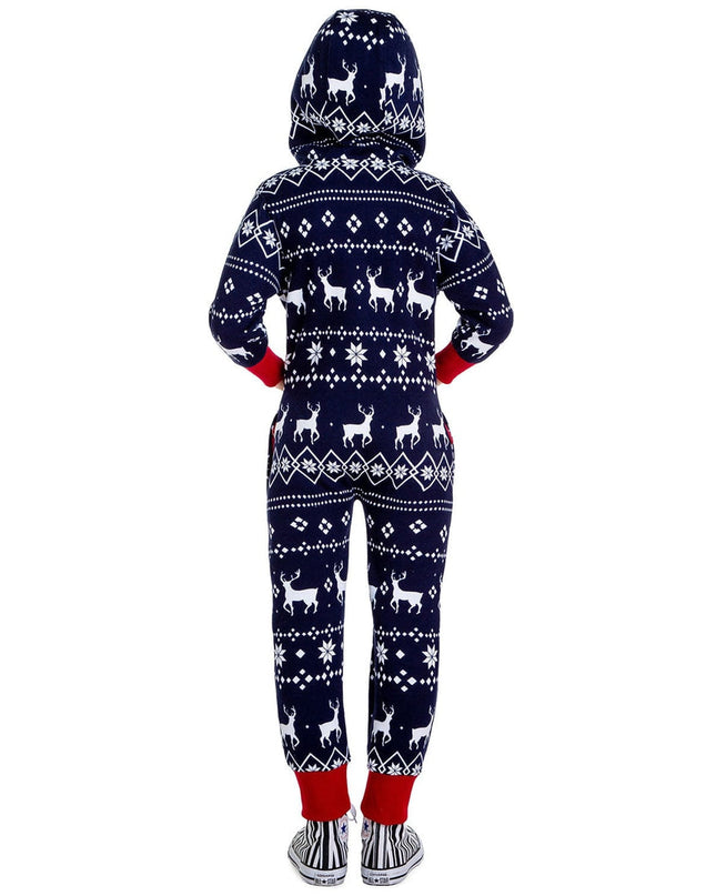 Boy's Blue Reindeer Jumpsuit