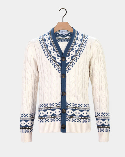 Herren-Cardigan „Dream Cottage“ aus Bio-Baumwolle für Weihnachten