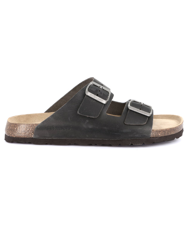 Grünland Antracite Double Strap Men's Slippers