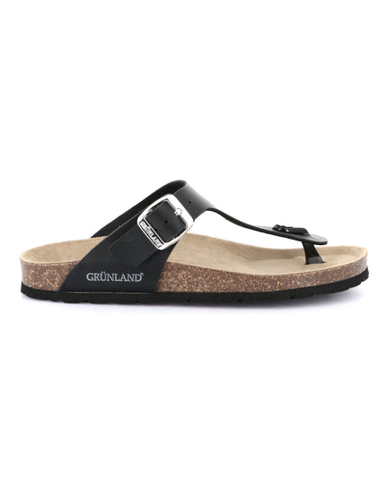 Grünland Schwarze Damen-Flip-Flops