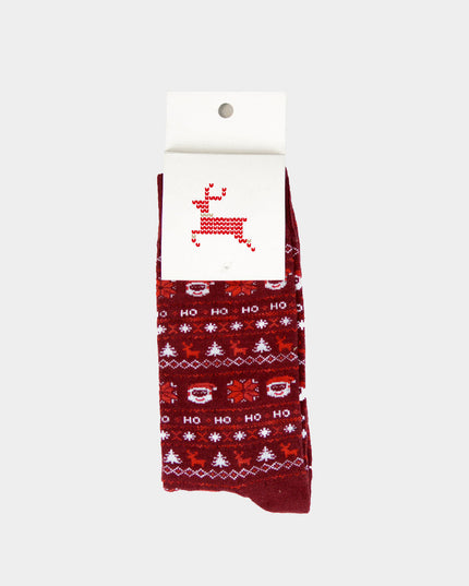 Unisex Red Santa and Reindeer Socks