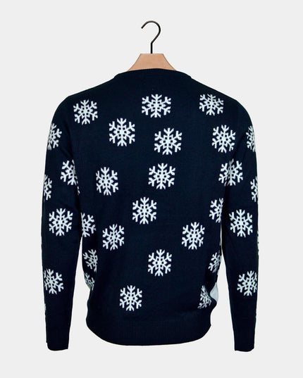 Weihnachtspullover mit Rentier- und Weihnachtsmannmotiv