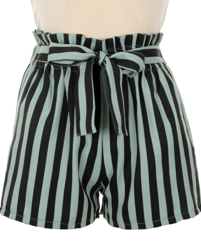 Gestreifte Shorts – Grün