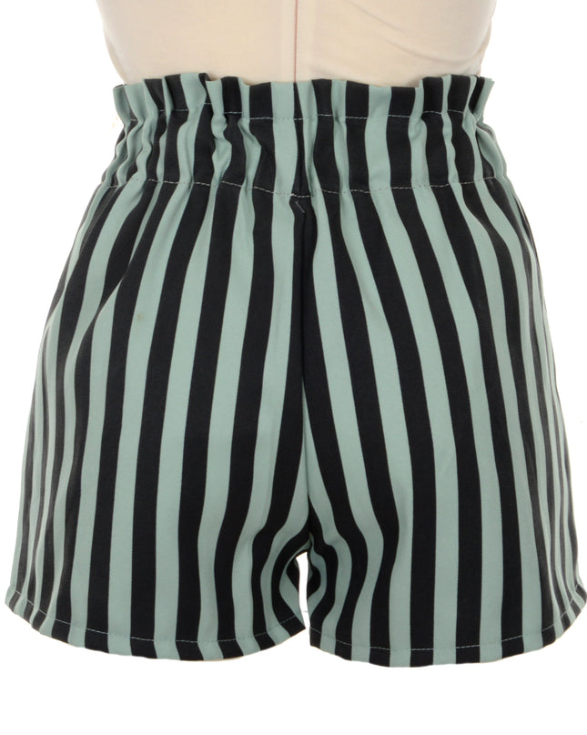 Gestreifte Shorts – Grün