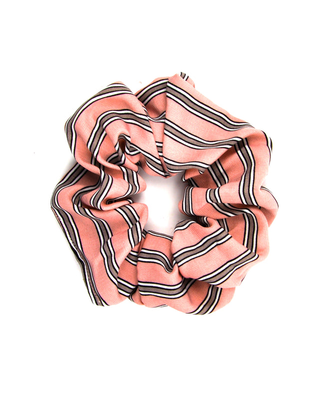 Pink Striped Scrunchie