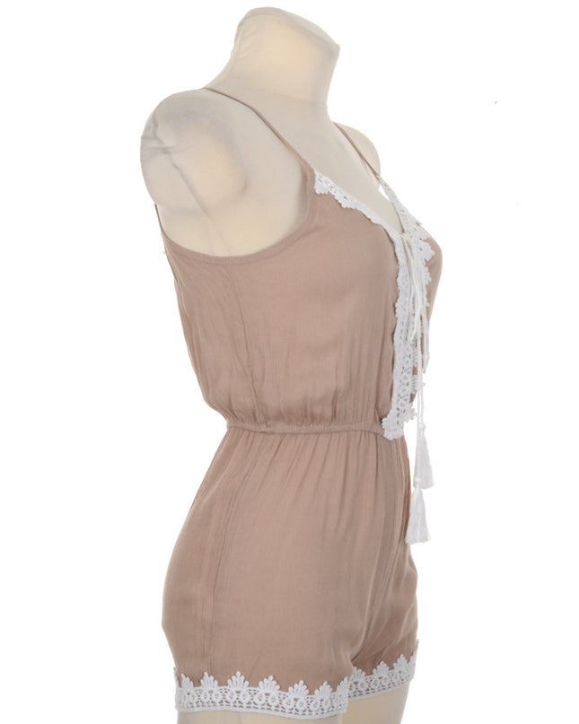 Brown Lace Romper