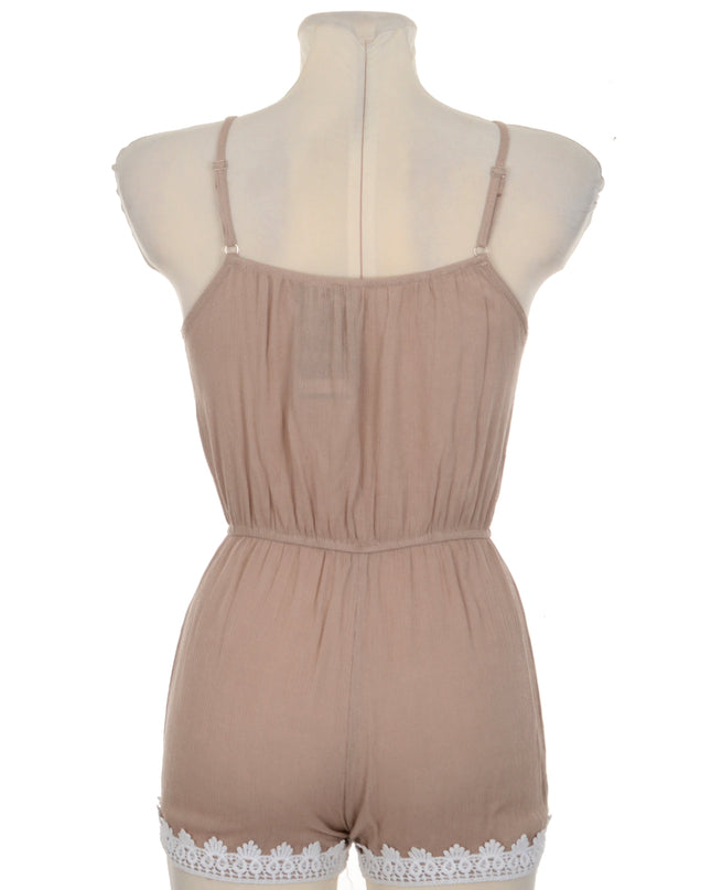 Brown Lace Romper
